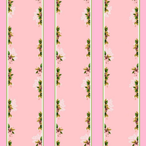 Roses Stripes and Floral Vines
