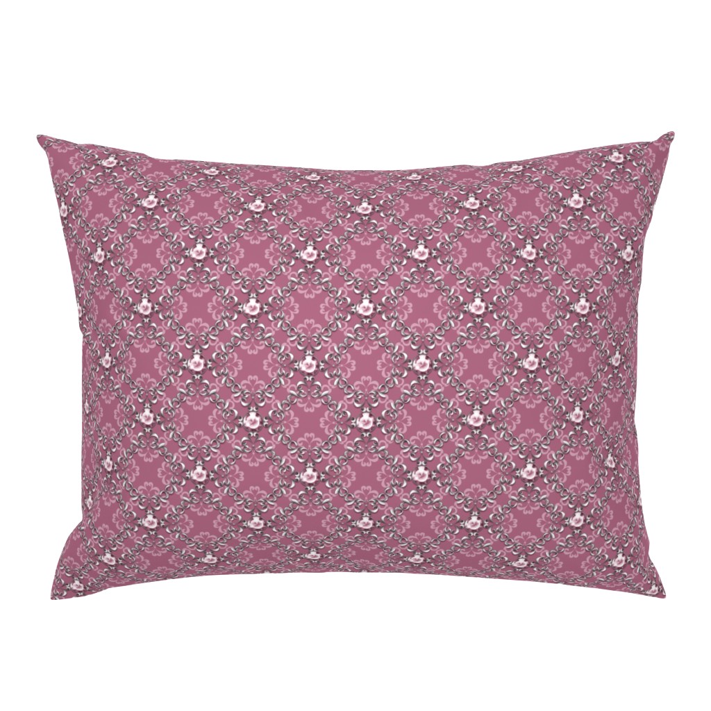 Silver and gems. Pink pattern