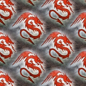 red dragon on gray - large