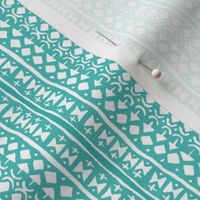 Ditsy Tribal Stripe Soft Aqua and White