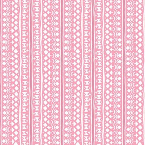 Ditsy Tribal Stripe Pink and White