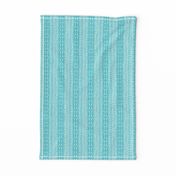 Tribal Warrior Stripe Soft Aqua and White 