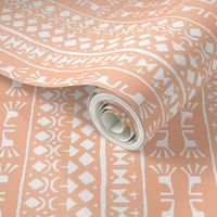 Tribal Warrior Stripe Peach and White