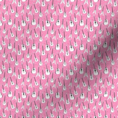 guitars // pink guitar fabric for girls rock bands electric guitars music print