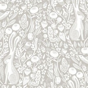 hare // linocut hare woodland nature botanical print linocut design 