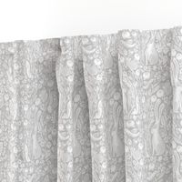 hare // linocut light grey silver grey botanical print neutral design andrea lauren linocut woodcut wallpaper