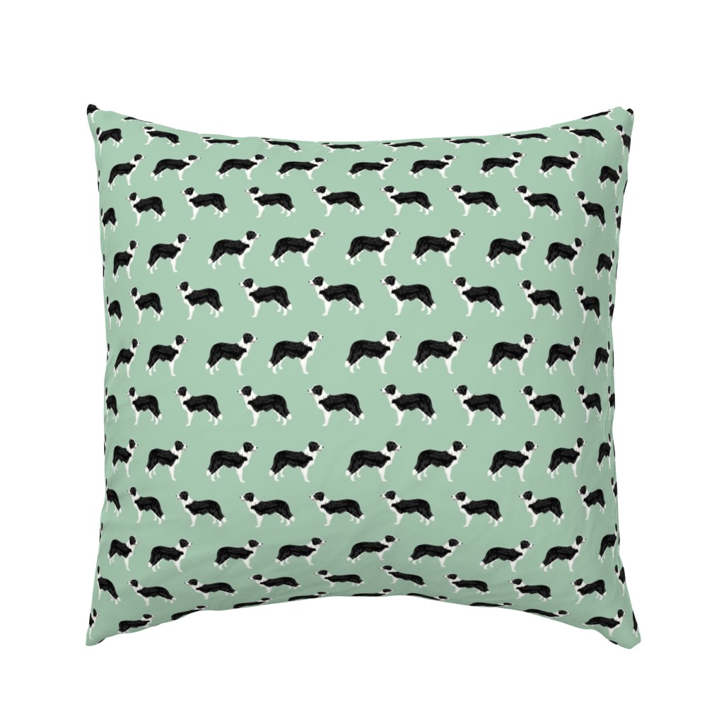 border collies light sage green border collie fabric collies