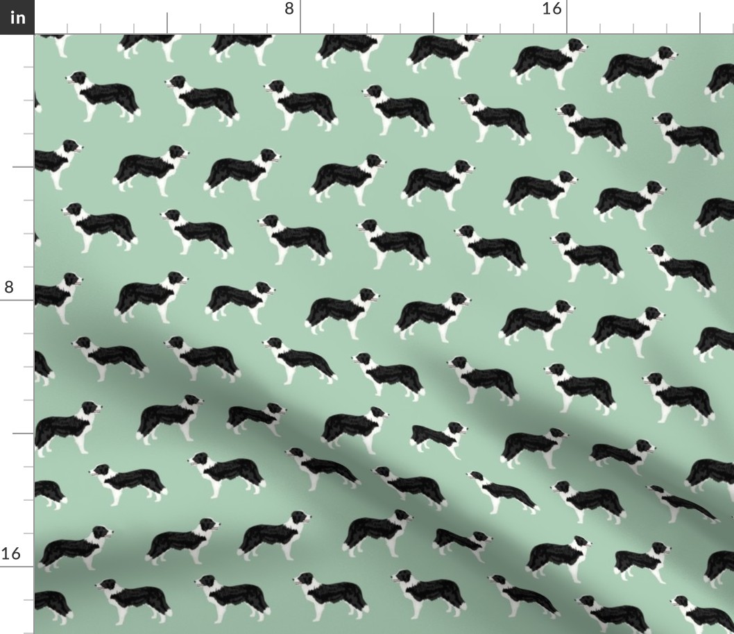 border collies light sage green border collie fabric collies