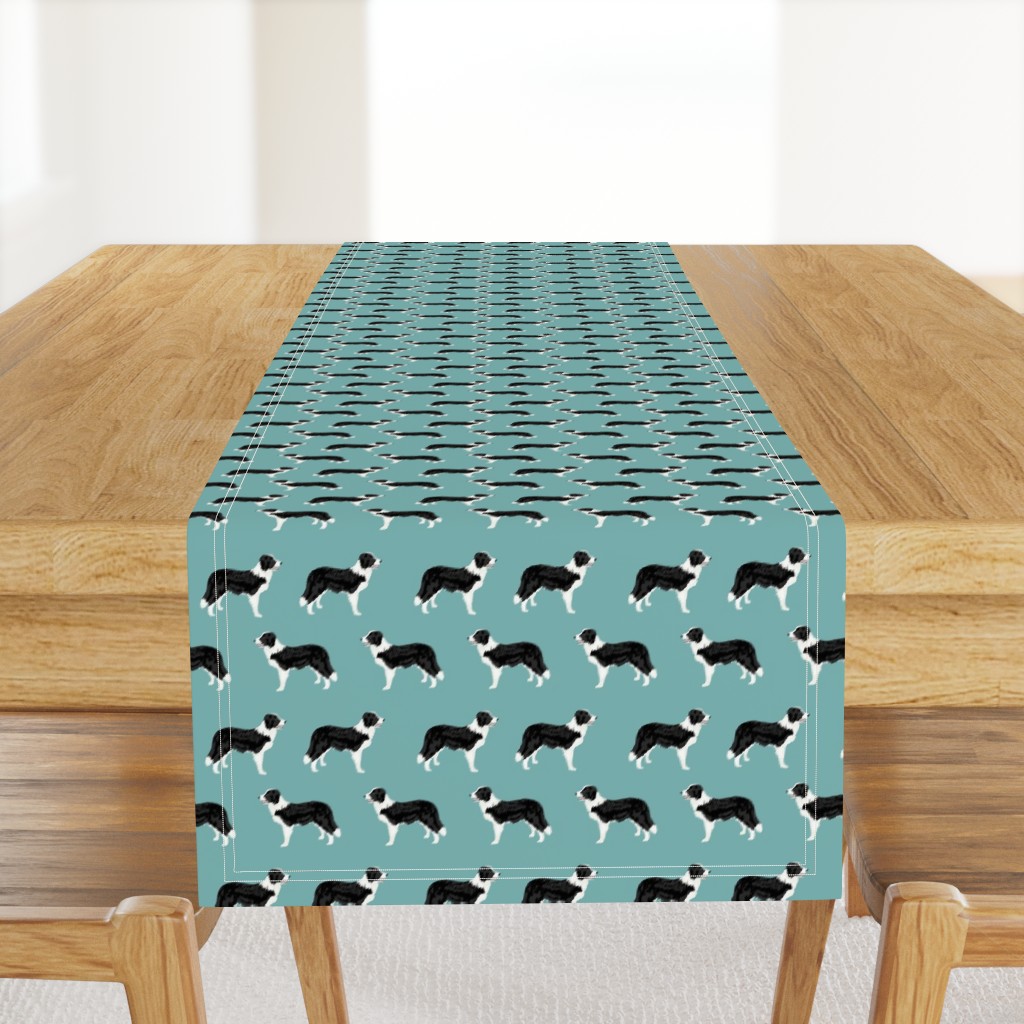 border collies light teal  border collie fabric collies