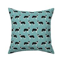 border collies light teal  border collie fabric collies