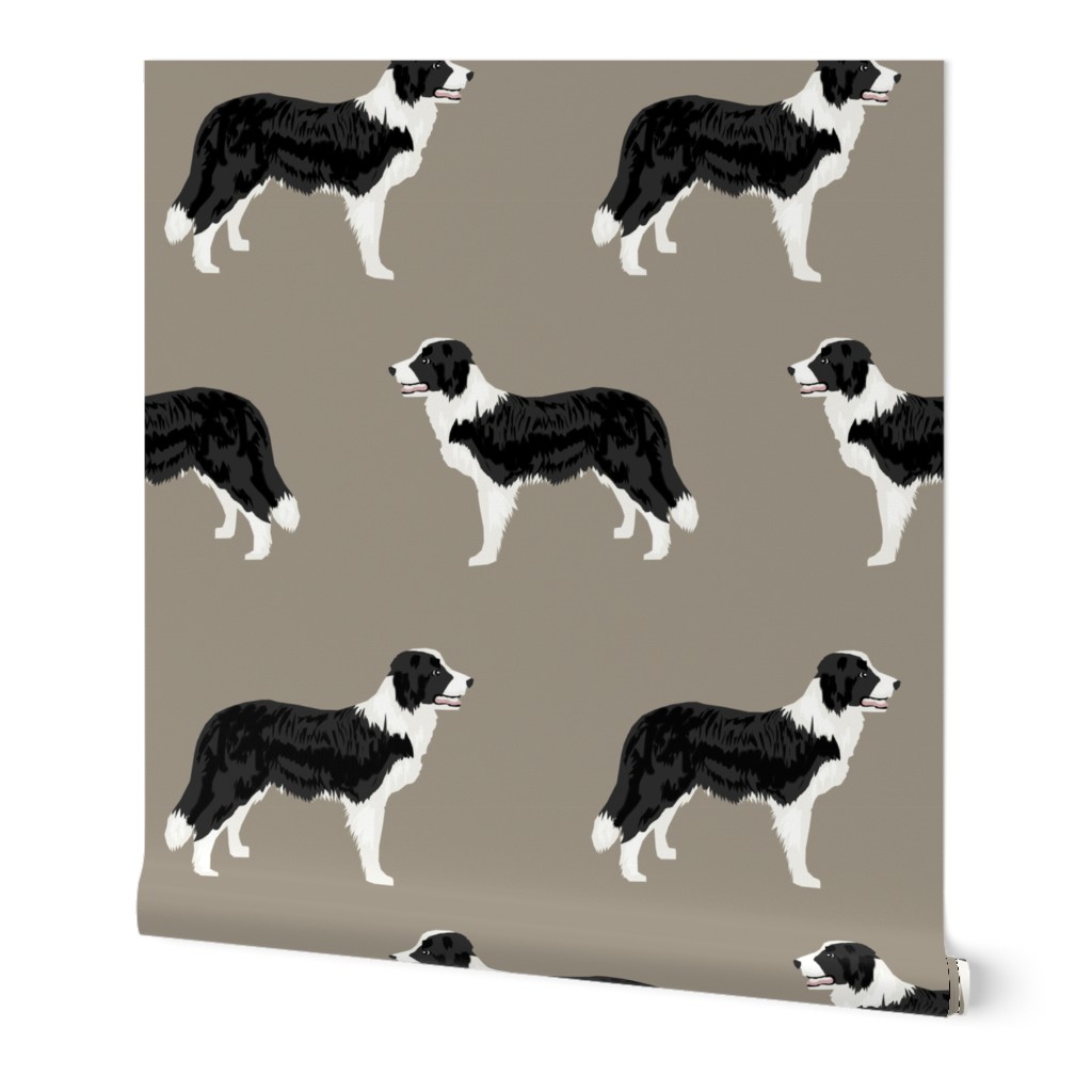 border collies neutral medium brown border collie fabric collies