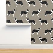 border collies neutral medium brown border collie fabric collies