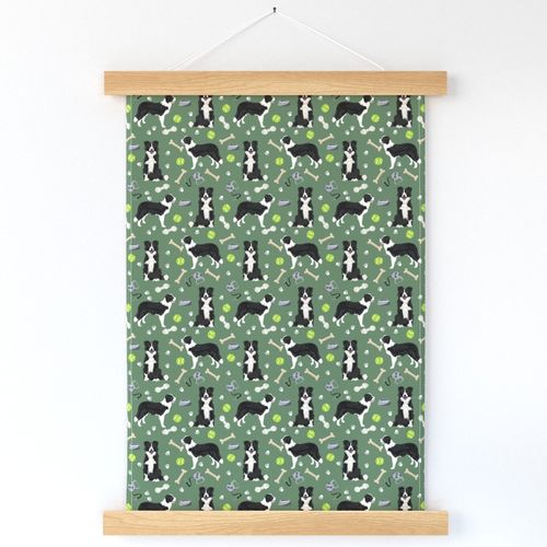 Border Collie Fabric Border Collie Toys Tennis Balls Green by Petfriendly Border  Collie Dog Cotton Fabric by the Yard With Spoonflower 