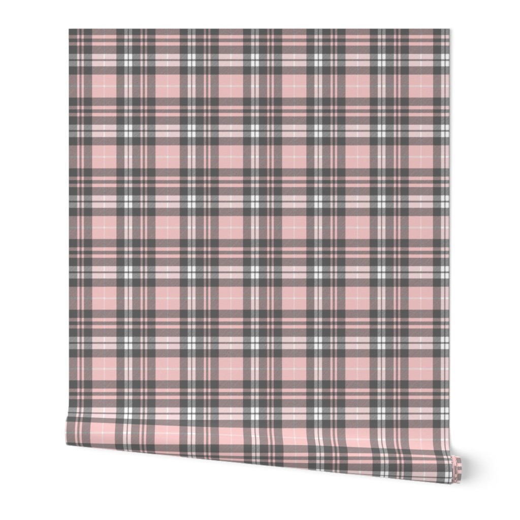 Pink and grey plaid || wholecloth coordinate