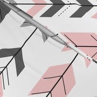 fletching arrow || pink and grey wholecloth coordinate