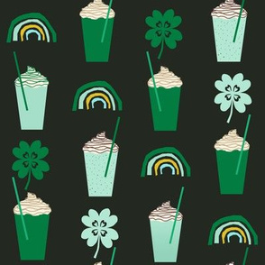 shamrock shake mint iced drink coffee milkshake st patricks day rainbows
