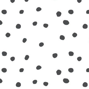 COTTON BALL DOTS Black on White