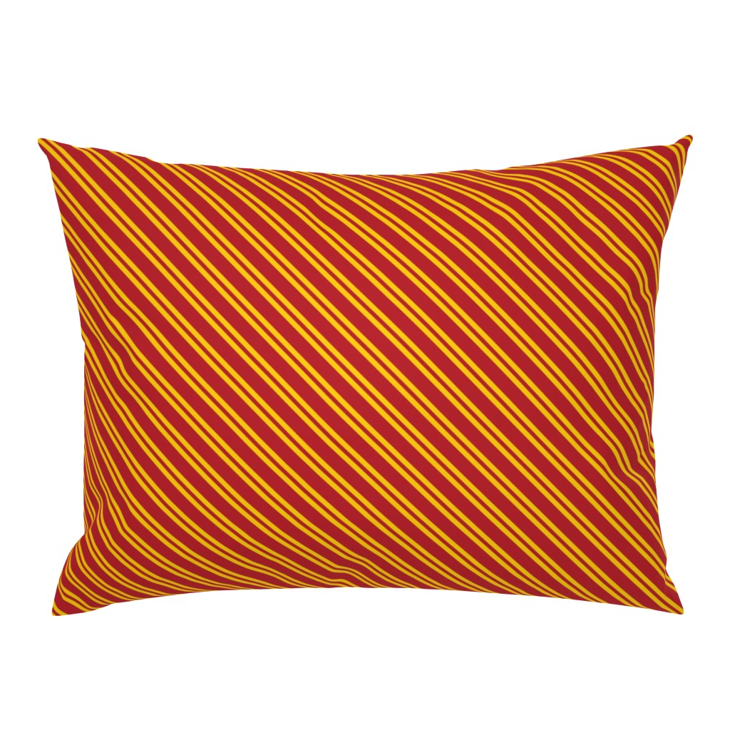 Diagonal Double Stripes in Red and Golden Yellow