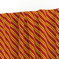 Diagonal Double Stripes in Red and Golden Yellow