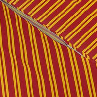 Diagonal Double Stripes in Red and Golden Yellow