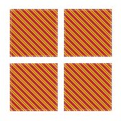 Diagonal Double Stripes in Red and Golden Yellow