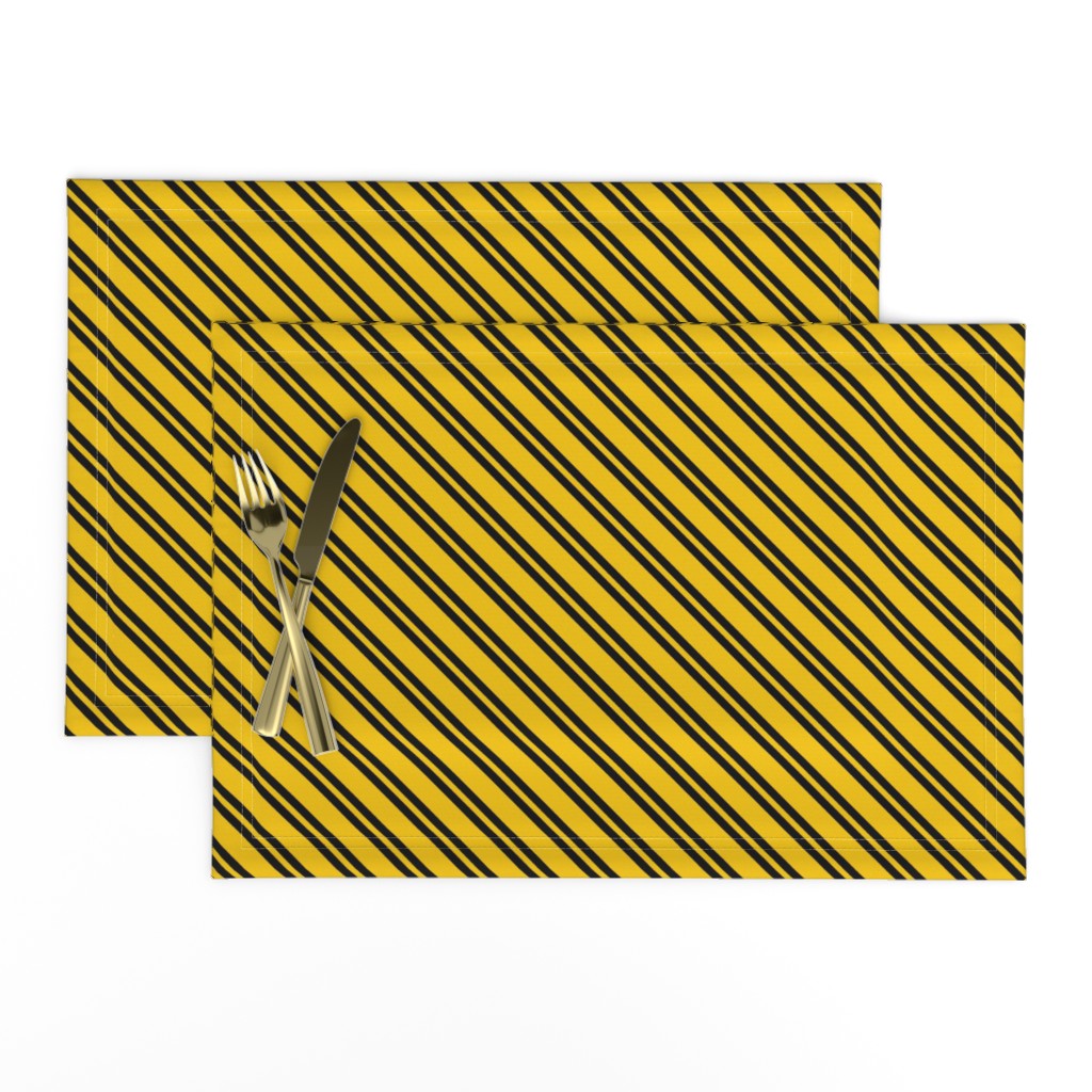 Diagonal Double Stripes in Yellow and Black