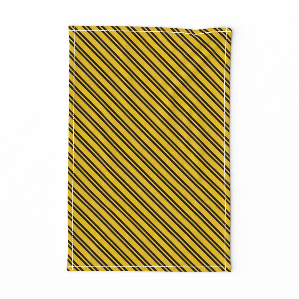 Diagonal Double Stripes in Yellow and Black