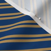 Diagonal Double Stripes in Blue and Bronze