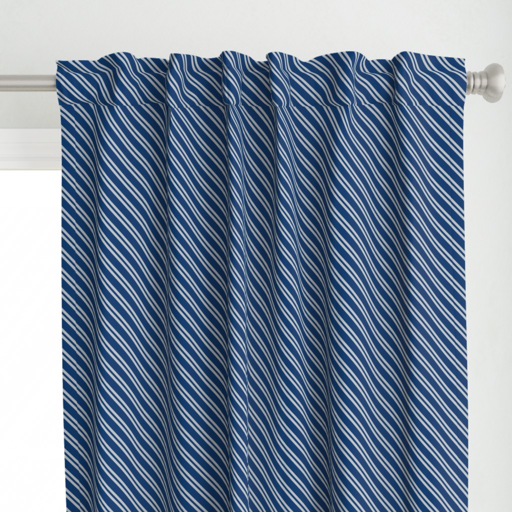 Diagonal Double Stripes in Blue and Grey