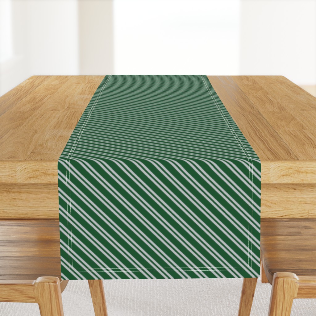 Diagonal Double Stripes in Green and Grey