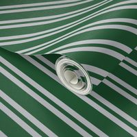 Diagonal Double Stripes in Green and Grey