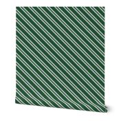 Diagonal Double Stripes in Green and Grey