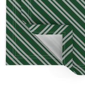 Diagonal Double Stripes in Green and Grey