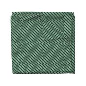 Diagonal Double Stripes in Green and Grey