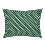 Diagonal Double Stripes in Green and Grey