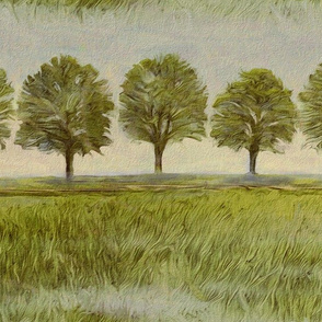 Tree row painted