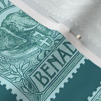 Large 1903 Benadir Elephant stamp, teal and aqua