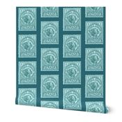 Large 1903 Benadir Elephant stamp, teal and aqua