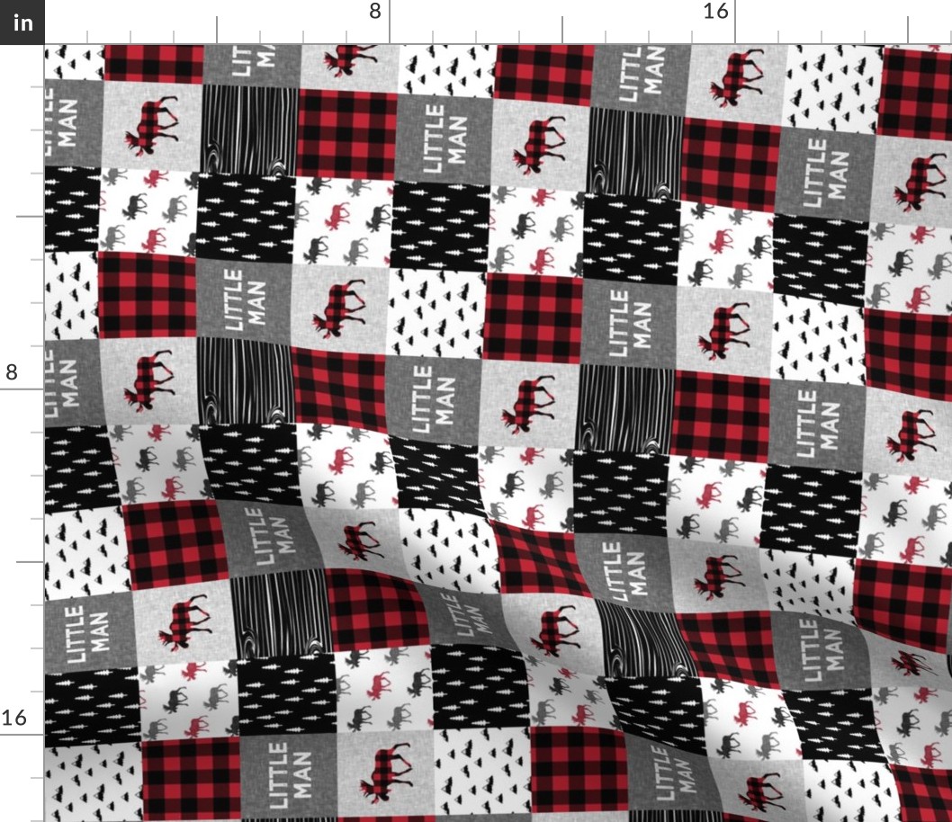 2" small scale (90) - little man patchwork quilt top || buffalo plaid