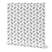 watercolor bunnies || easter fabric - grey