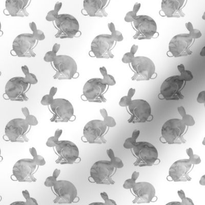 watercolor bunnies || easter fabric - grey