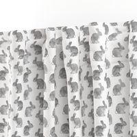 watercolor bunnies || easter fabric - grey