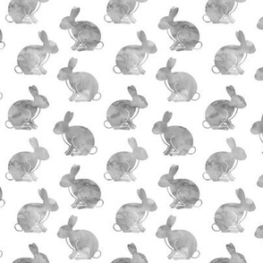 watercolor bunnies || easter fabric - grey