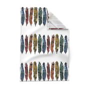 boho rainbow feathers row custom