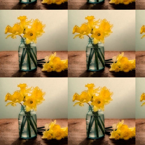 Daffodils in a Blue Jar