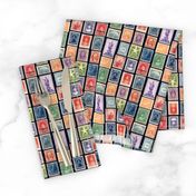 Hawaiian postage stamps, life sized on black