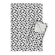 Black clouds black and white abstract geometric gender neutrals prints for kids Small