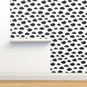 Black clouds black and white abstract geometric gender neutrals prints for kids Small