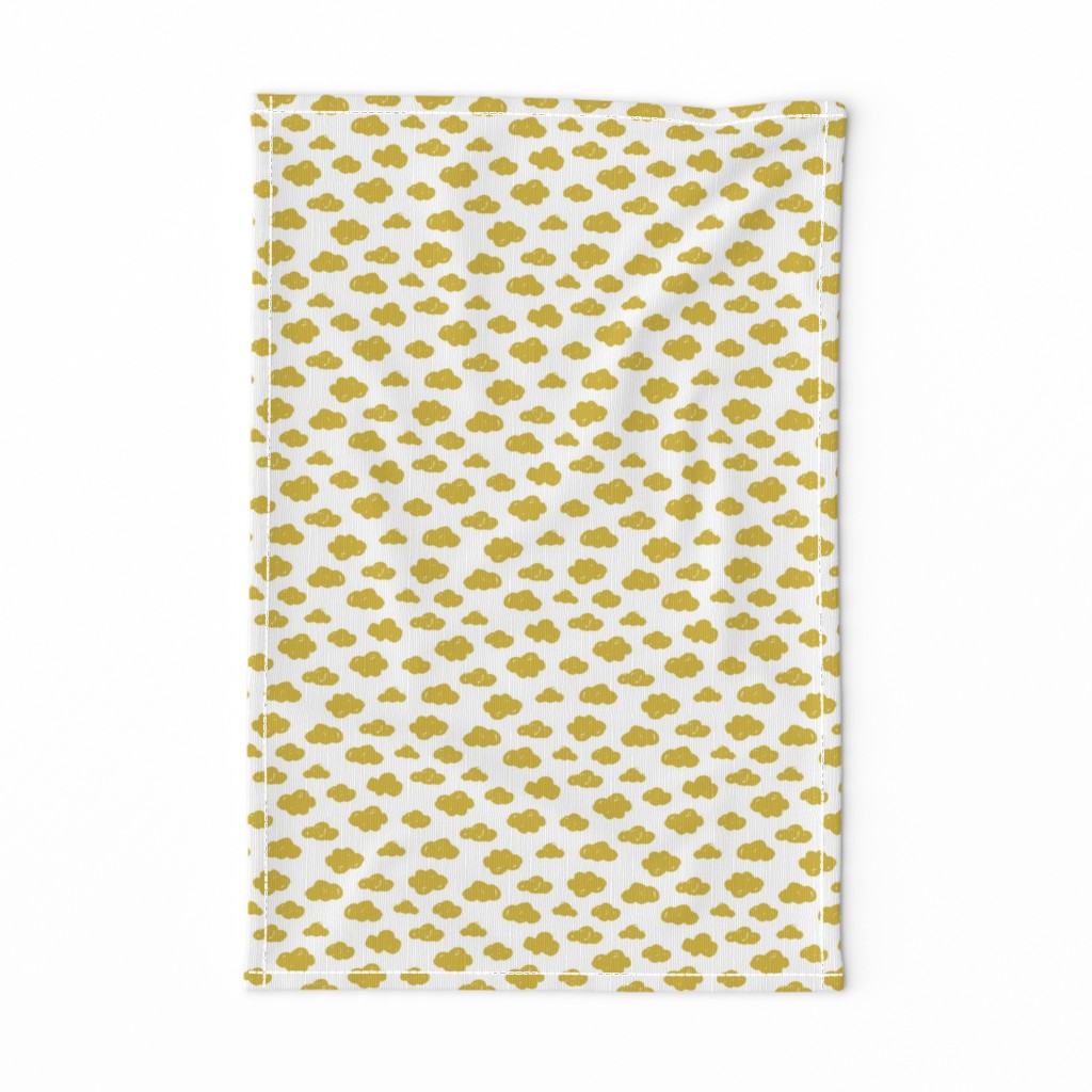 Yellow clouds monochrome and white abstract geometric gender neutrals prints for kids Small