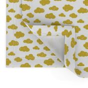 Yellow clouds monochrome and white abstract geometric gender neutrals prints for kids Small